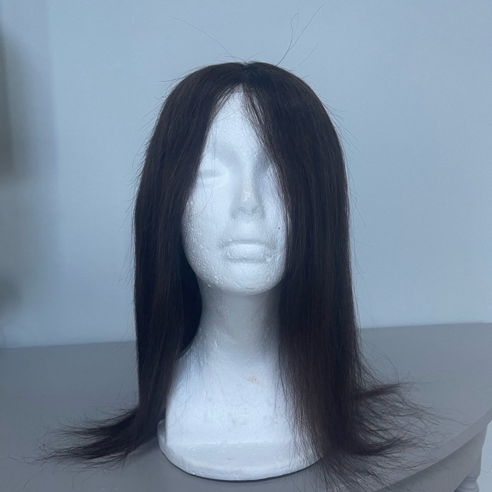 Human Hair top piece dark brown 14” lace front.